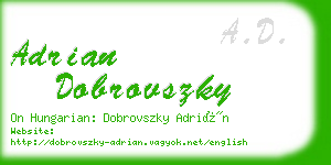 adrian dobrovszky business card